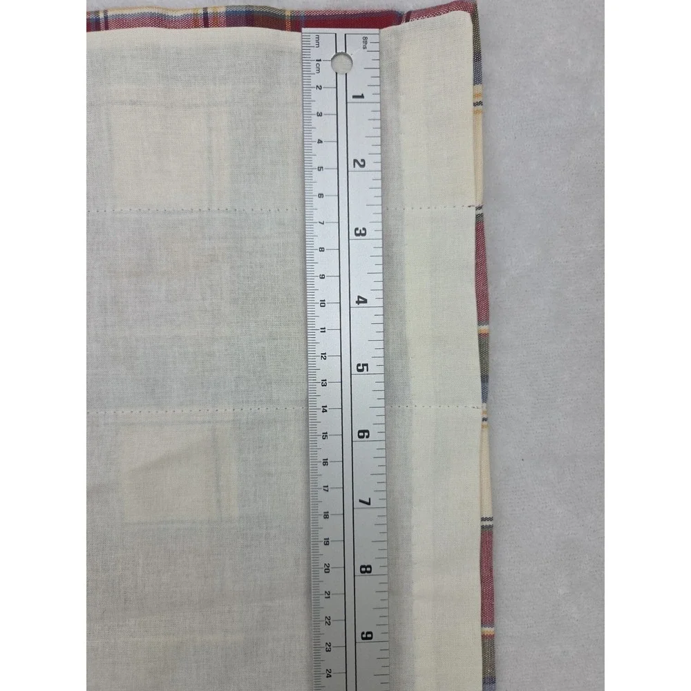 Longaberger Paprika Plaid Valances-set of 2 - 17.5 x 75